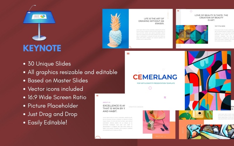 Modello keynote CEMERLANG per pop art e graffiti
