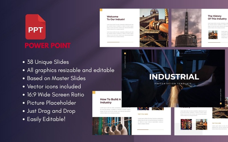 PowerPoint-sjabloon voor industriële bedrijven