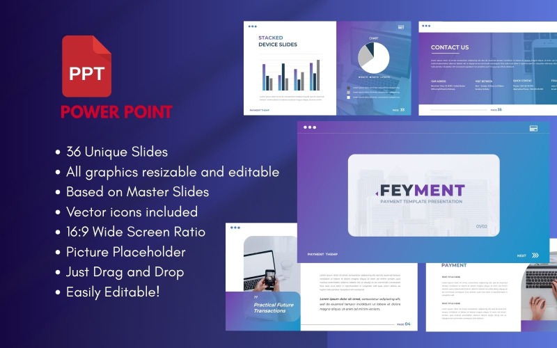 Шаблон презентации PowerPoint для цифрового платежа FEYMENT
