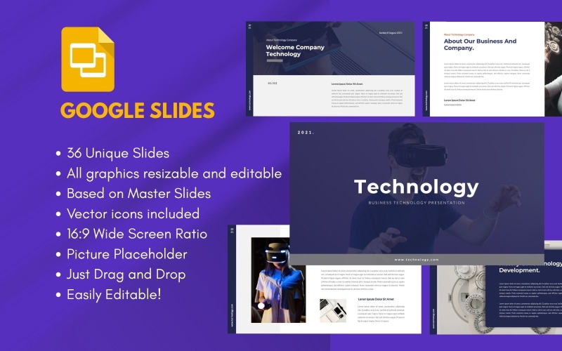 TECHNOLOGIA Biznes Szablon Google Slide
