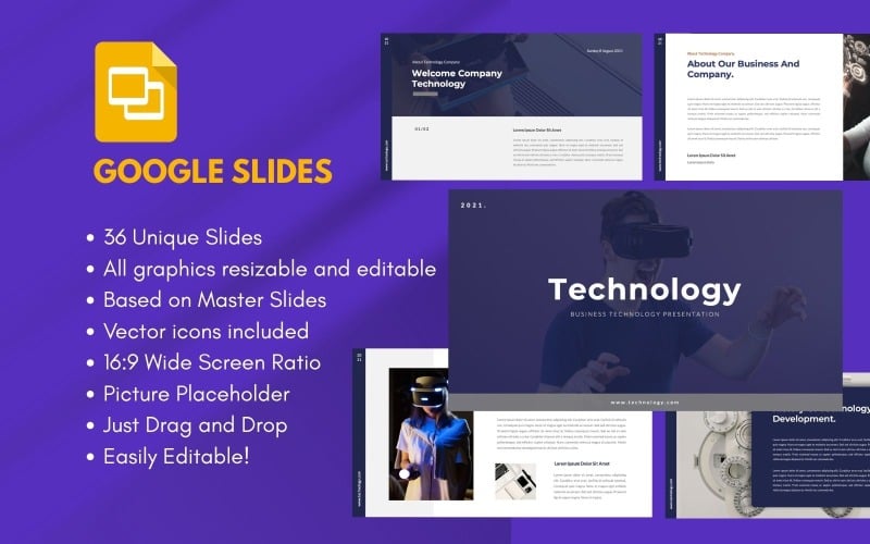 TECHNOLOGIE Zakelijke Google Slide-sjabloon