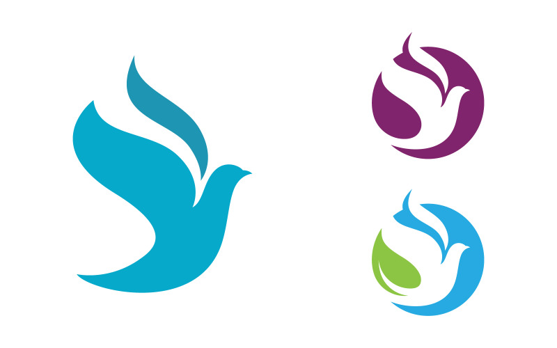 Bird wing dove icon logo design vector illustration template v1.3