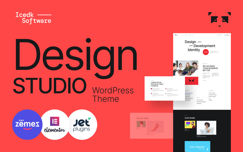 Icedk-Software - Tema WordPress para Estúdio de Design, ideal para Sites de Agências Criativas.