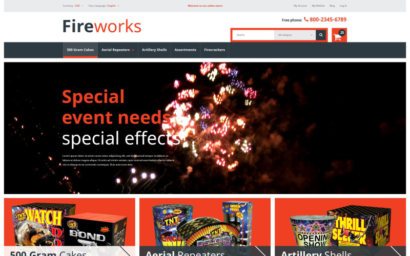 Motyw Magento sklepu Fireworks