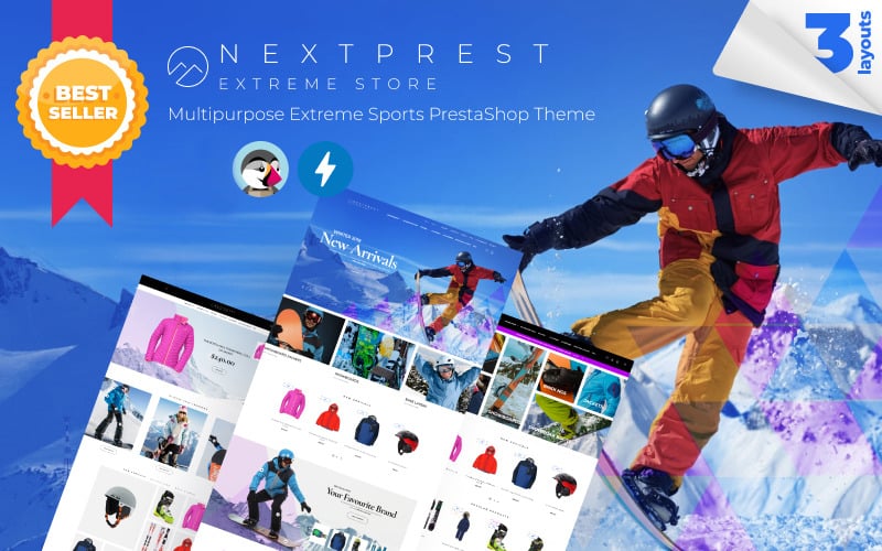 Nextprest - uniwersalny motyw Extreme Sports dla PrestaShop