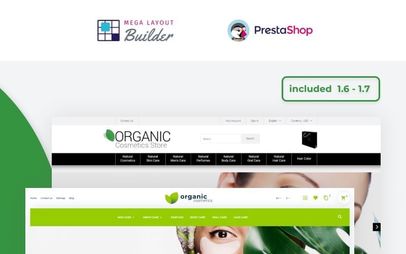 Organic Cosmetics - Make Up Store Template PrestaShop Theme