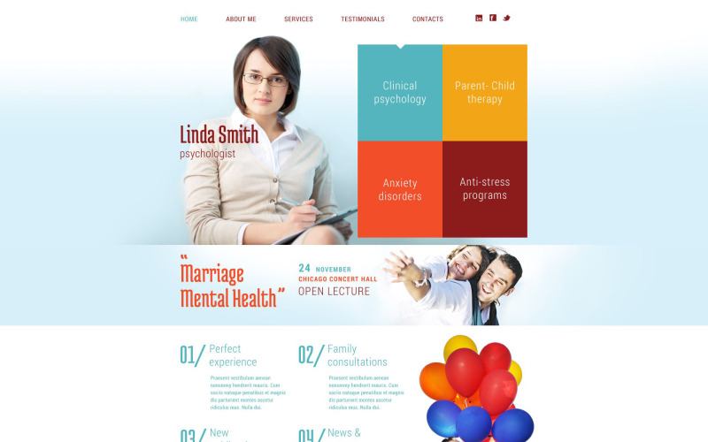 Psikolojik Danışmanlık Web Sitesi Şablonu