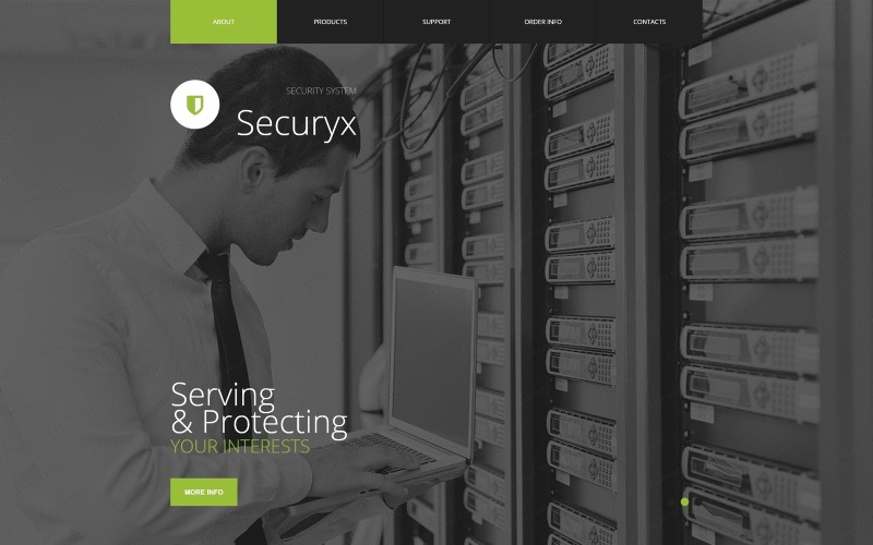 Шаблон веб-сайта систем безопасности