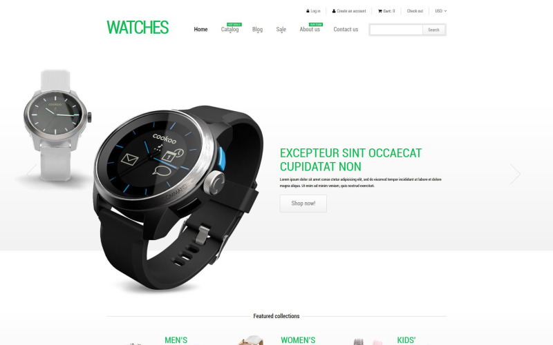 стильные часы shopify theme