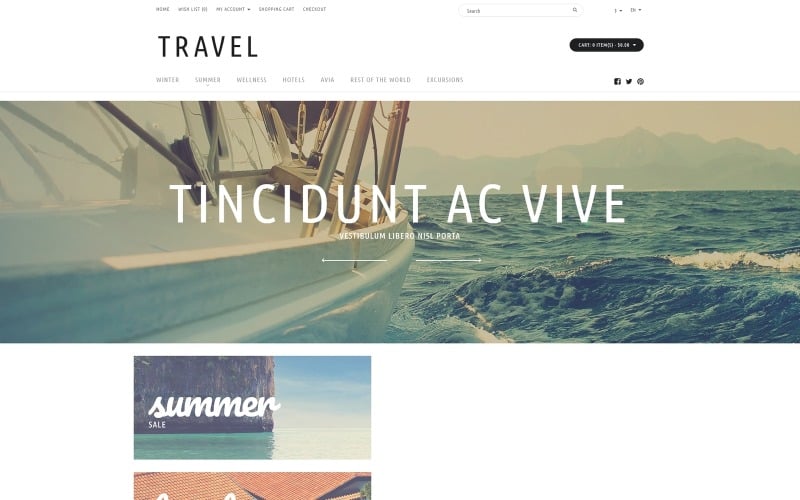 Travel Tours Store OpenCart Template