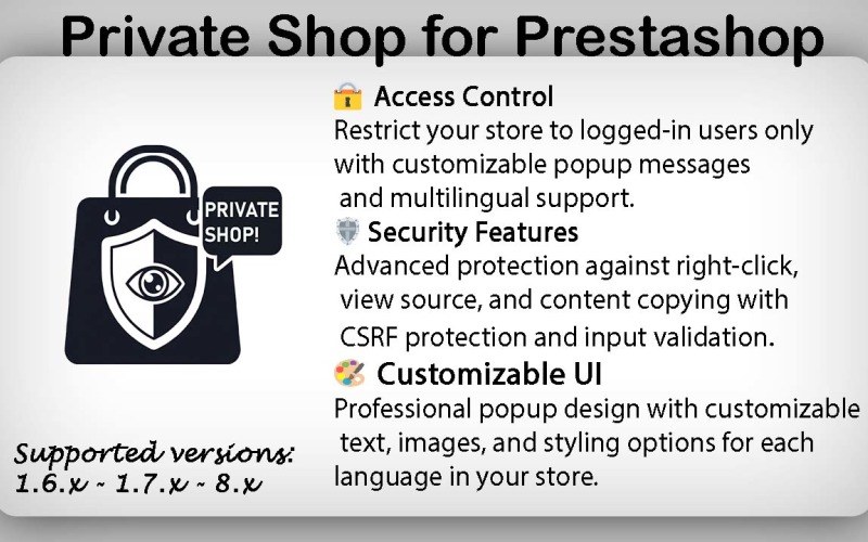 Loja privada para prestashop