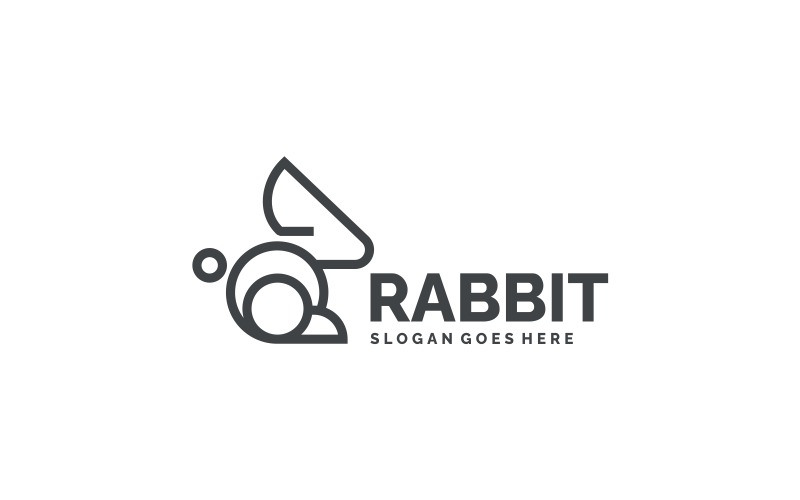Conception de logo de lapin minimaliste avec dessin au trait
