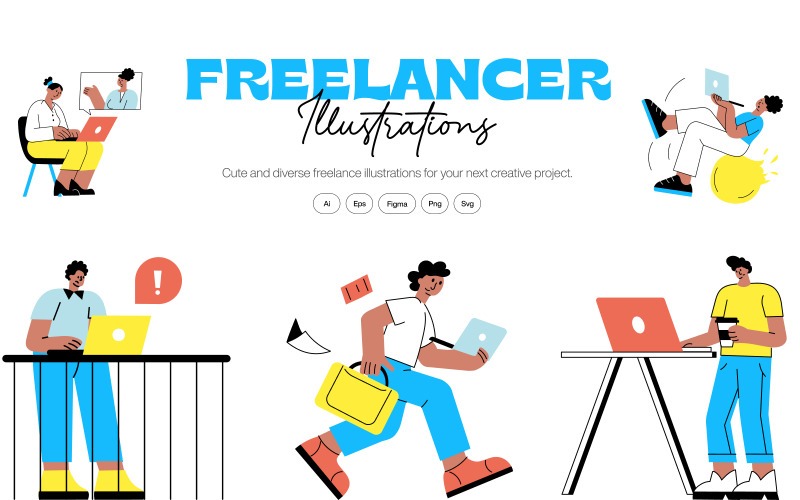 Freelancer Illustratie Kunstset