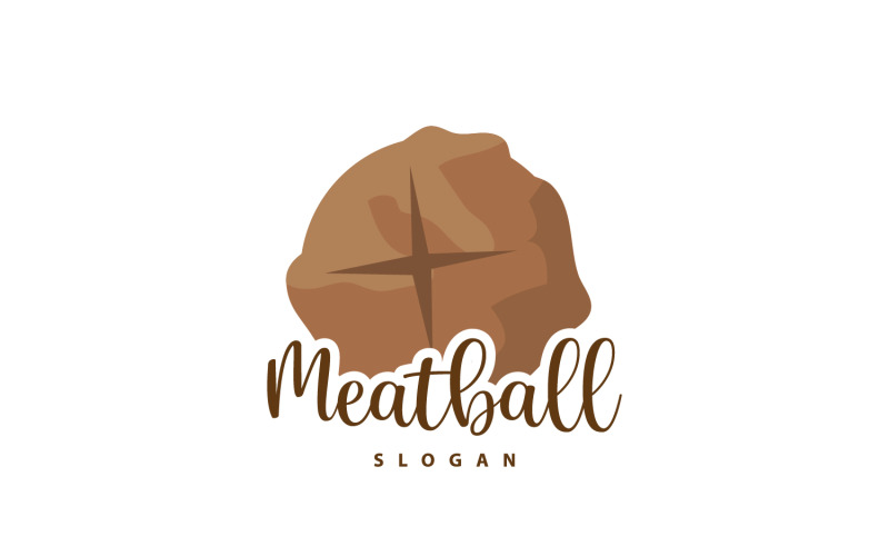 Gehaktbal Logo Vector Voedselmerkontwerp V3