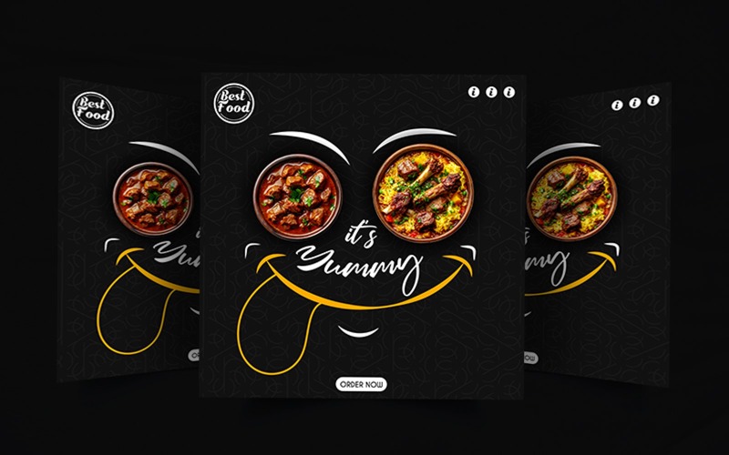 Kreative Restaurant-Speisekarte Werbung Essen Social Media Poster Vorlage