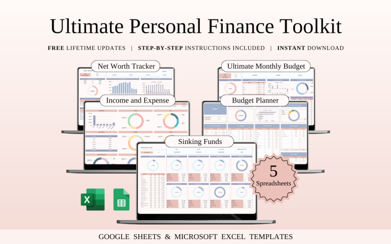 Kit de herramientas definitivo para finanzas personales | Plantillas de hojas de cálculo de Excel y Google Sheets