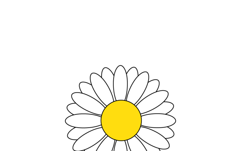 Minimalistische geometrische Gänseblümchen-Blumen-Vektor-Illustrationskunst