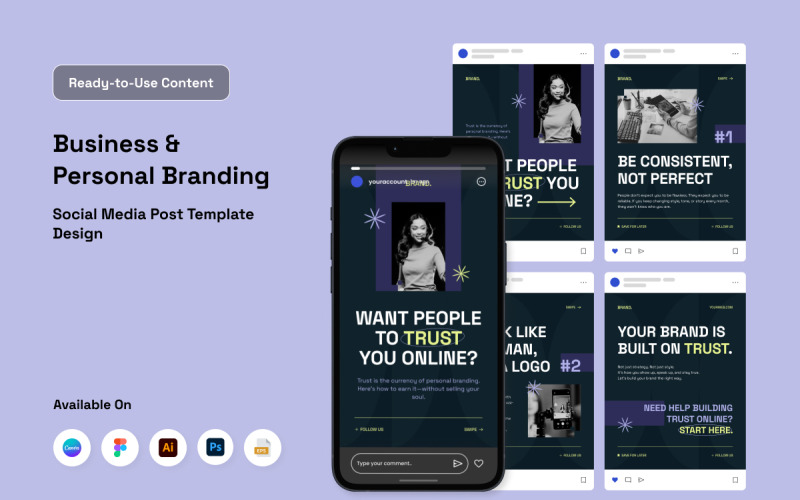Diseño de carrusel de redes sociales minimalista y audaz