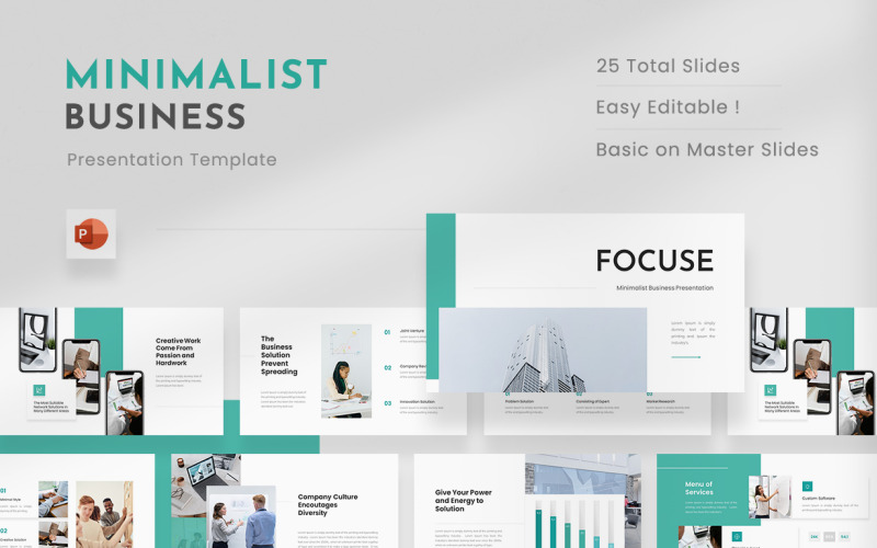 Focuse - Modello di presentazione PowerPoint aziendale minimalista