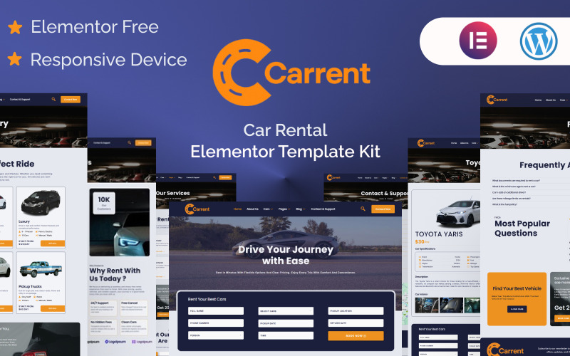 Carrent - Mallpaket för biluthyrning Elementor