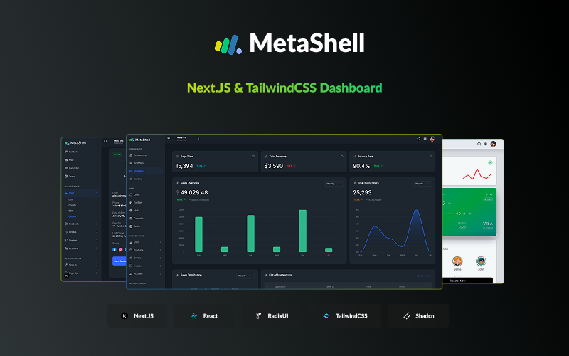 MetaShell - Next.js 15 i szablon administratora CSS Tailwind z App Router