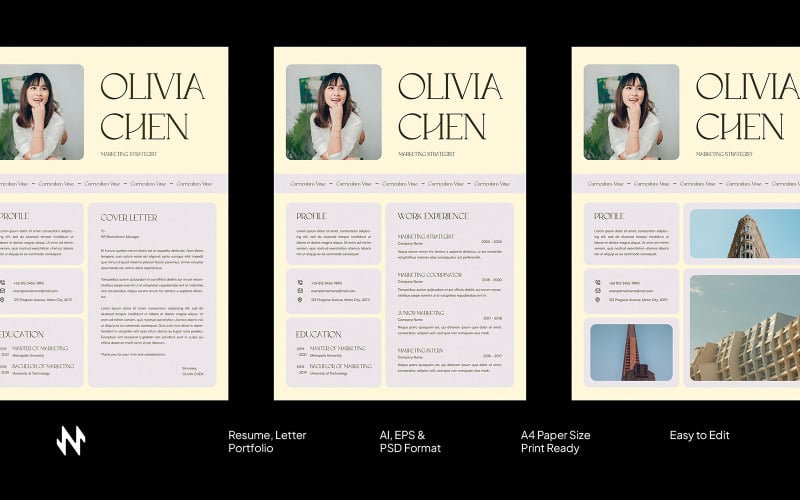 Soft Elegant Resume Template #530905 - TemplateMonster