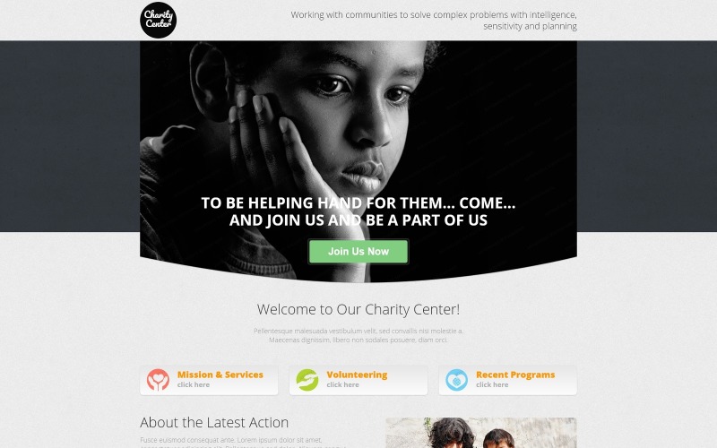 charity responsive landing page template