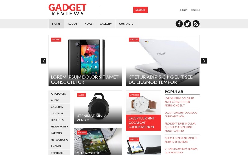 Elektronik İncelemeleri Joomla Şablonu