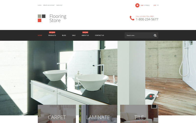 магазин напольных покрытий shopify тема