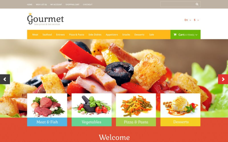 OpenCart-Vorlage für Lebensmittelgeschäfte