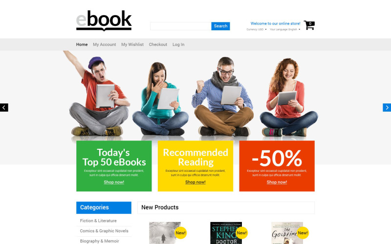 Vendere e-book Magento Theme