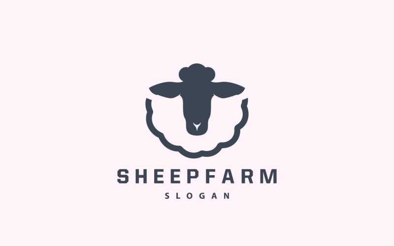 Inspiração para design de logotipo de fazenda de ovelhas simples V3