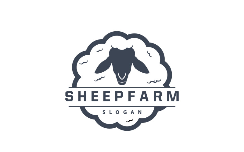 Inspiração para design de logotipo de fazenda de ovelhas simples V4