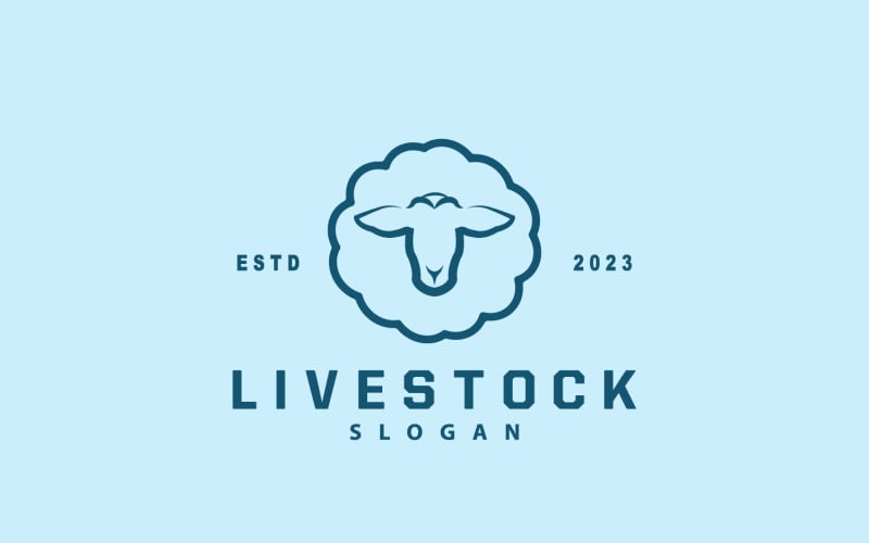 Inspiration pour la conception du logo d'une ferme ovine simple V1