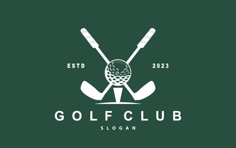 Logo del golf, gioco della palla, club sportivo V7
