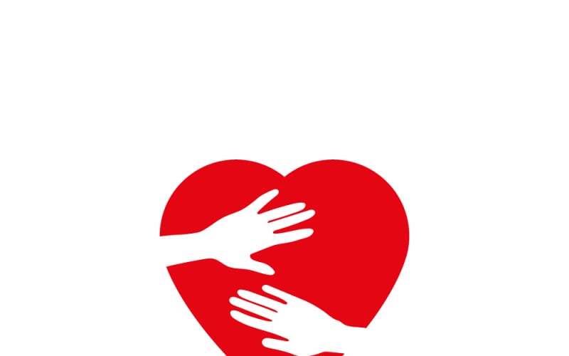 Twee handen omarmen een hart als symbool van liefde en mededogen