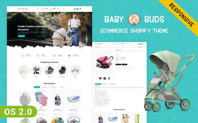 Baby Buds - Responsief Shopify-thema voor e-commerce