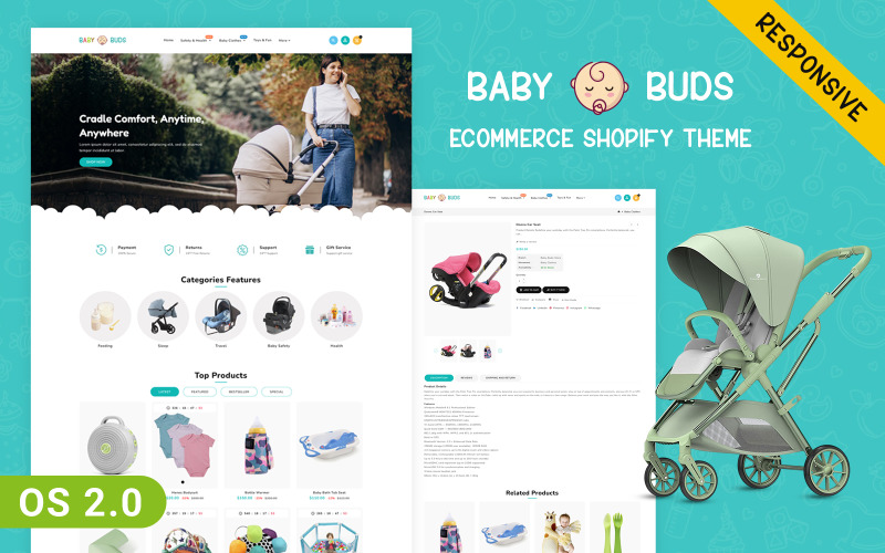 Baby Buds – Responsives Shopify-Theme für E-Commerce