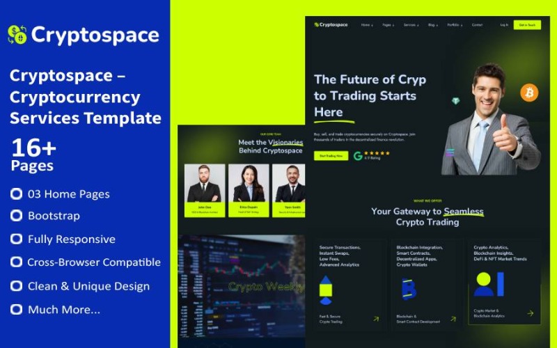 Cryptospace – Cryptocurrency Services HTML Template