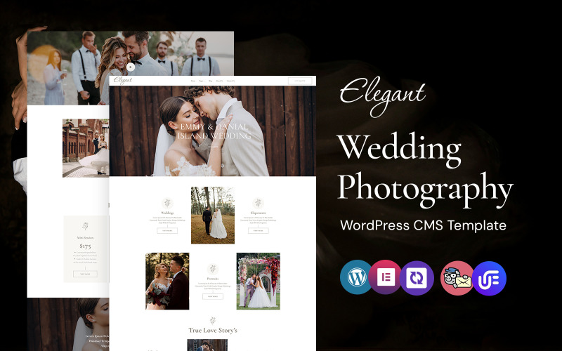 elegantní - Šablona WordPress Elementor pro svatební fotografii a studio