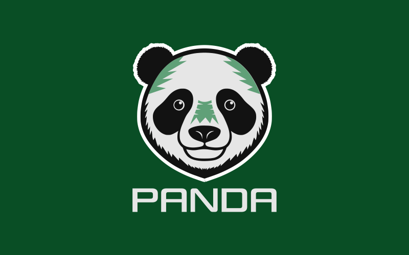 Logo de mascotte de visage de panda mignon
