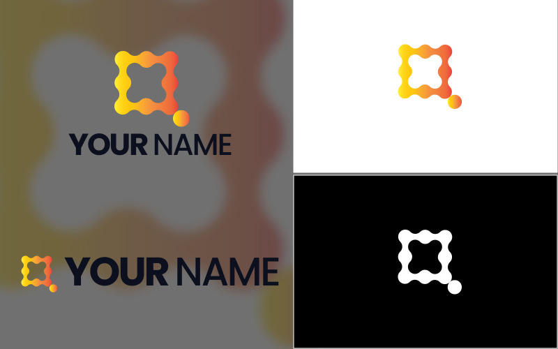 Nowoczesne logo z gradientem litery Q dla Twojej marki — konfigurowalny szablon logo technologicznego —