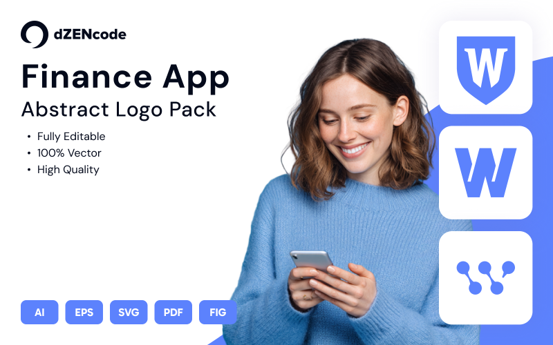 WePlan – Vorlage für ein abstraktes Logopaket für Finanz-Apps