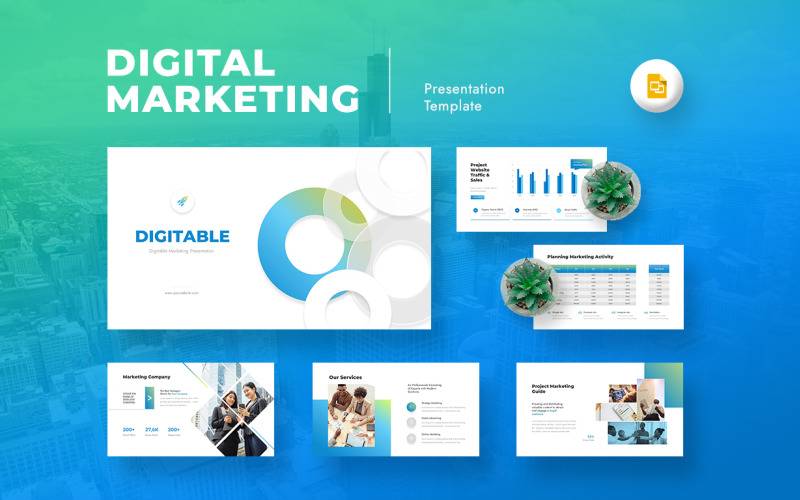 Digitable - Modèle de présentation Google Slides pour le marketing numérique