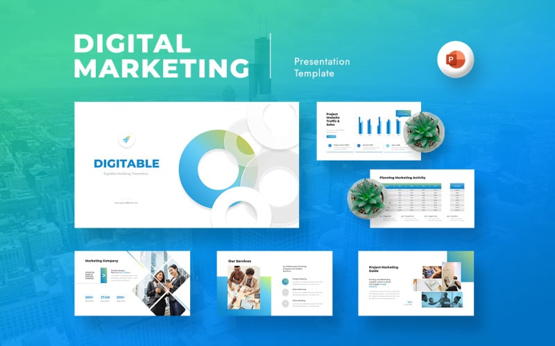 Digitable - PowerPoint-presentatiesjabloon voor digitale marketing