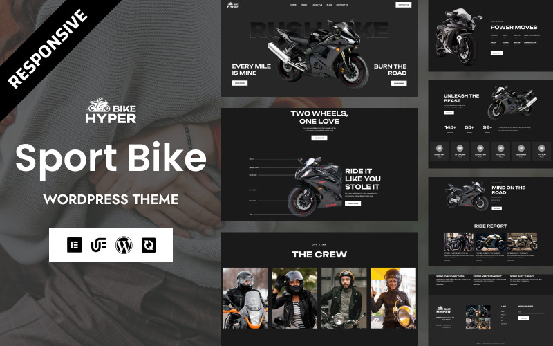 Hyperbike - тема WordPress Elementor для спортивного мотоцикла и байкерского клуба