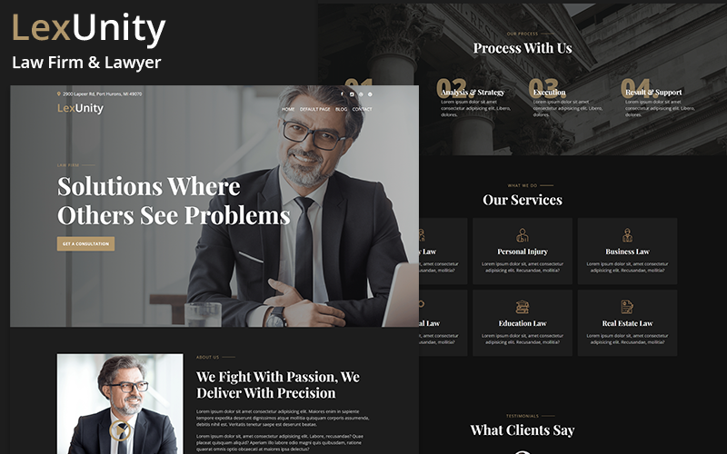 lexUnity - WordPress-tema för advokatbyråer
