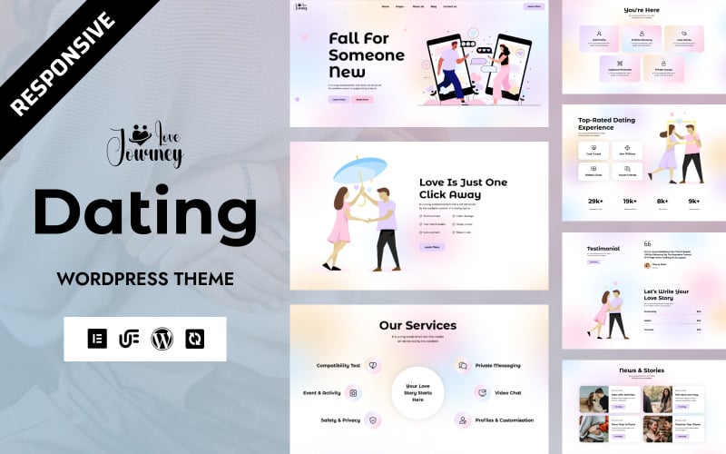 Love Journey - Randki online i związki WordPress Elementor Theme