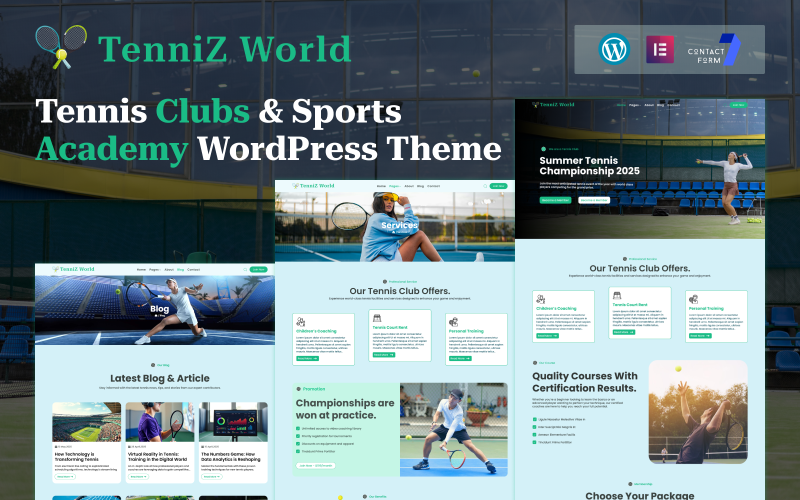 WordPress-thema voor tennisclubs en sportacademies