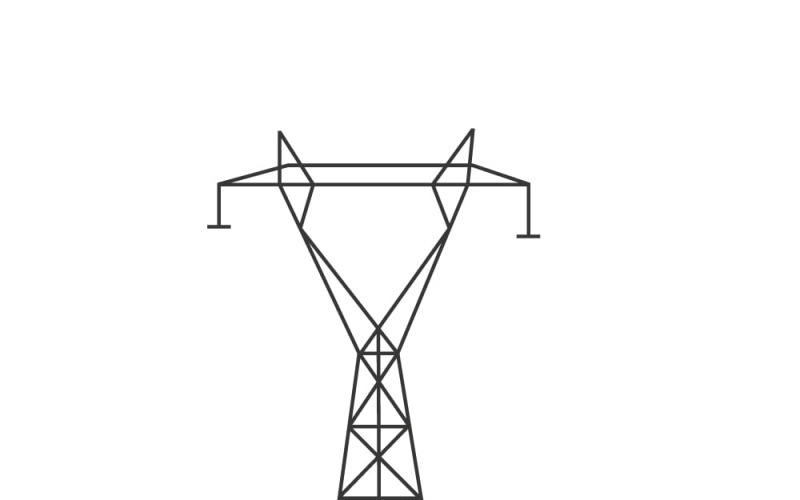 Enerji Altyapısı için Elektrik Enerjisi İletim Pilonu Vektör Simgesi